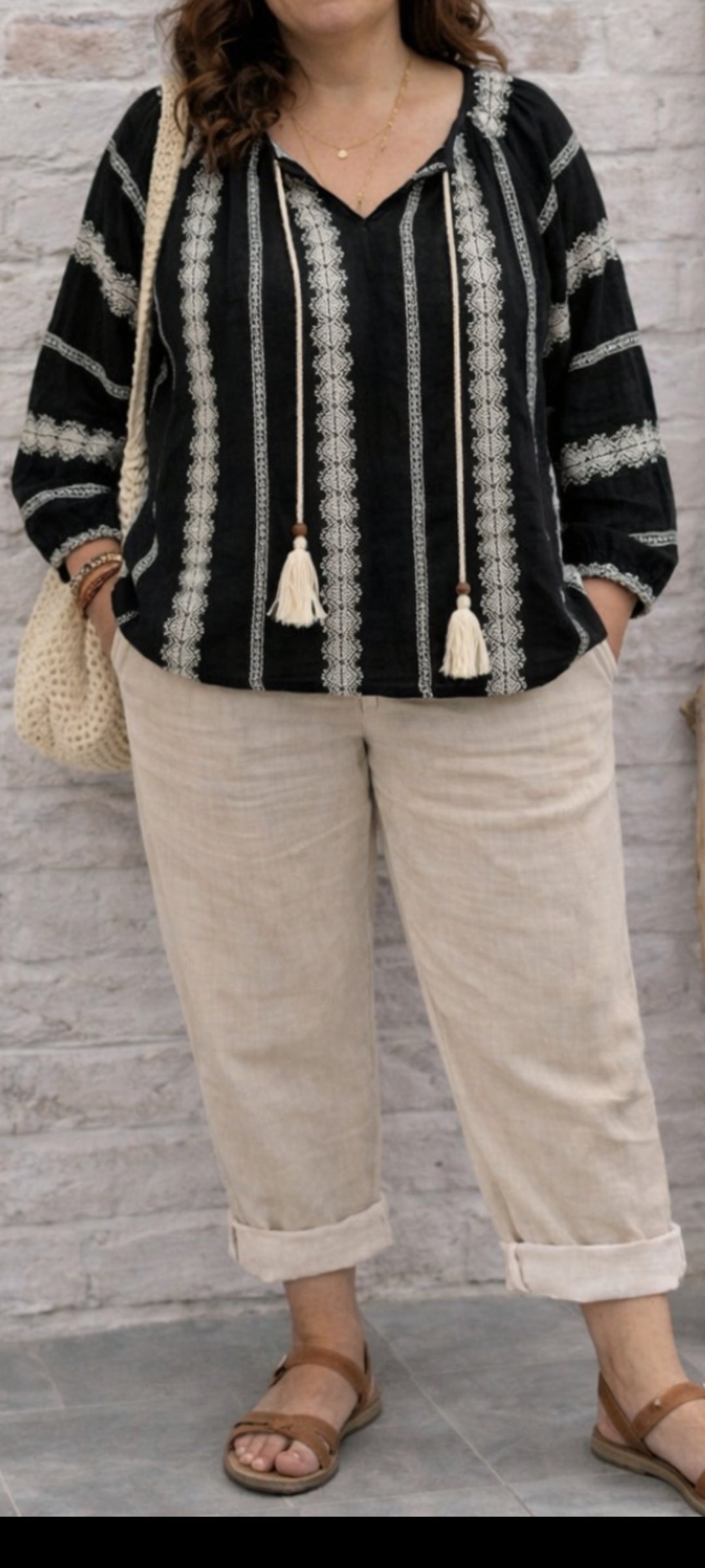 🎀Tunique bohème brodée – Confort & style naturel