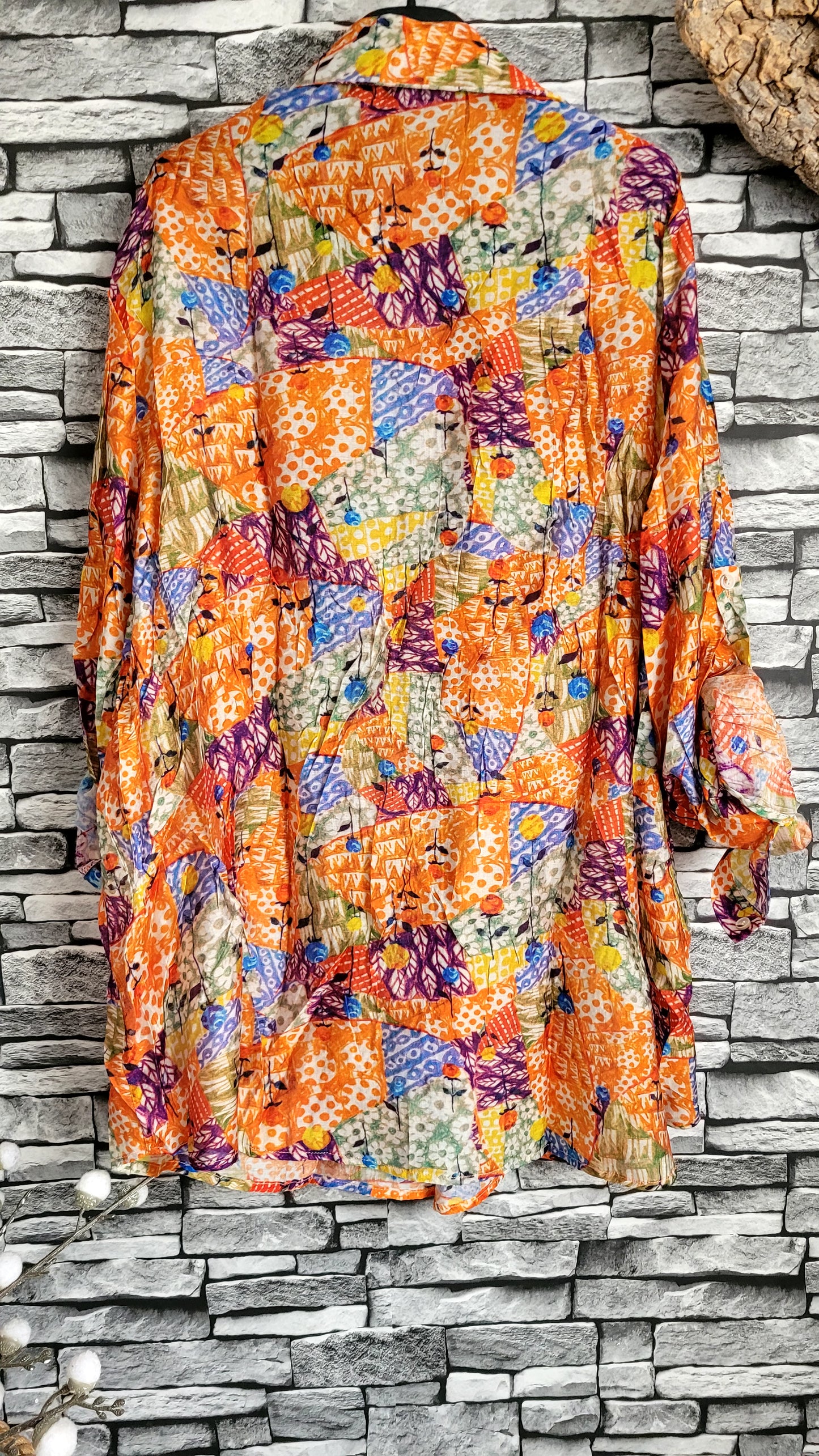 💋 Chemisier Tunique Multicolore à Imprimé Patchwork