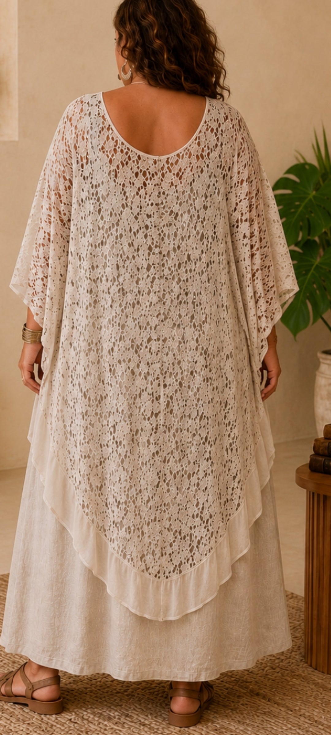 🌸 Tunique Dentelle Bohème – Écru