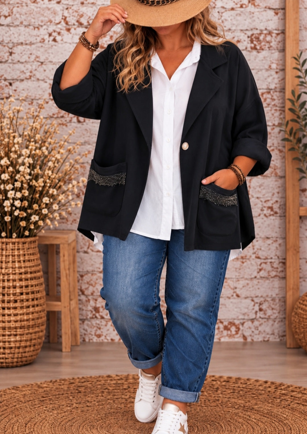 🌸Veste noire bohème chic