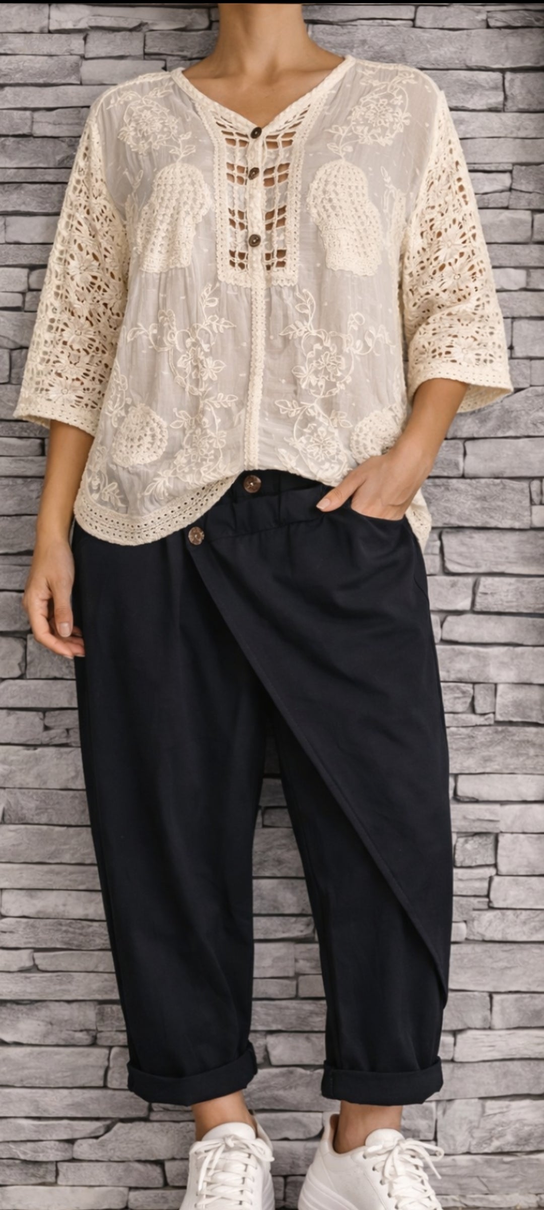 Pantalon à Rabat Asymétrique